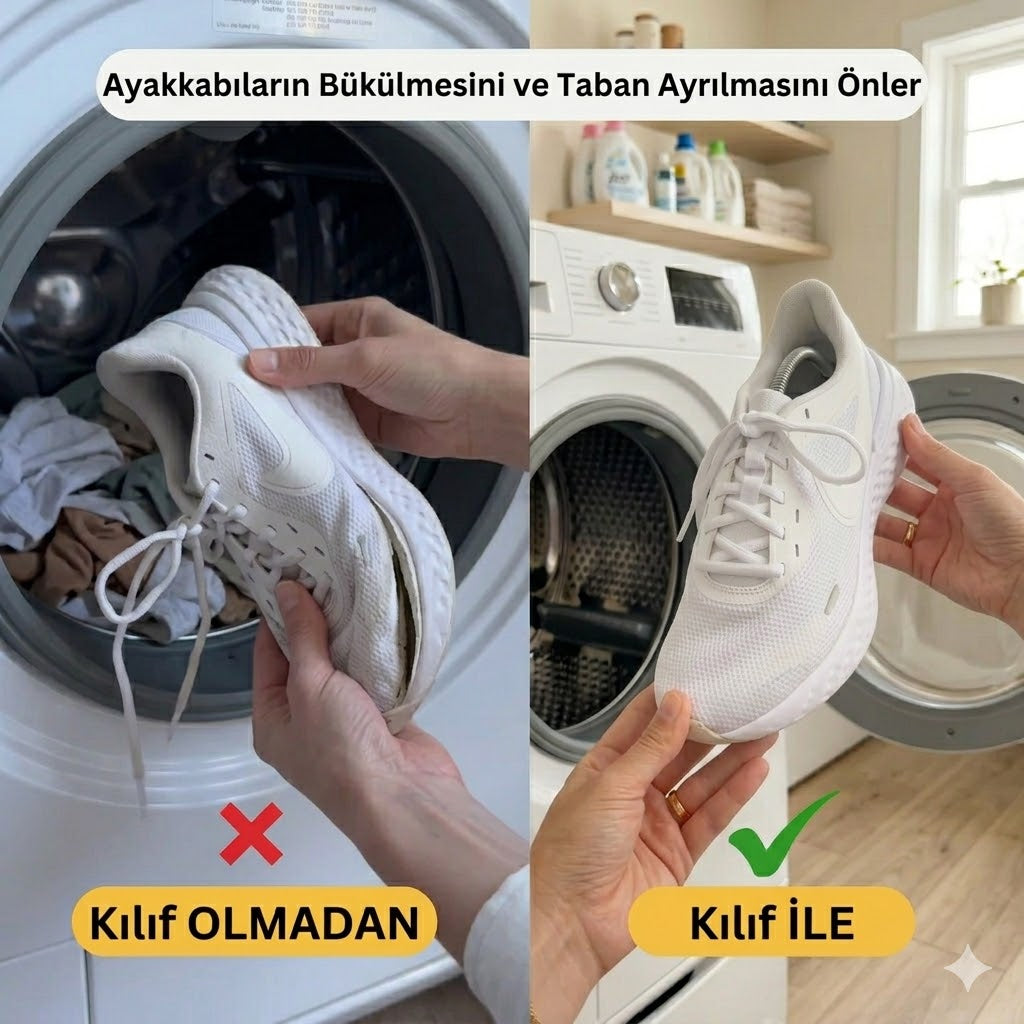 PufyMesh® Çamaşır makinesi için dolgulu ayakkabı yıkama torbası