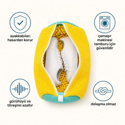 PufyMesh® Çamaşır makinesi için dolgulu ayakkabı yıkama torbası