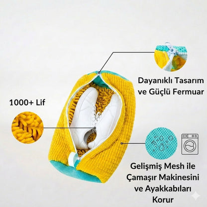 PufyMesh® Çamaşır makinesi için dolgulu ayakkabı yıkama torbası
